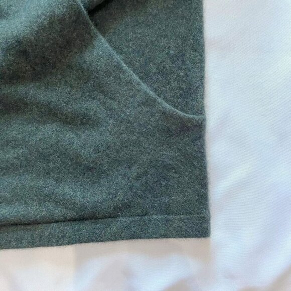 VINCE DARK GREEN BOILED CASHMERE FRONT WRAP SWEATER PULLOVER - S - Picture 11 of 13